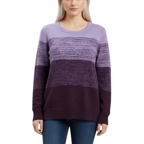 Market & Spruce Women’s Purple Colorblock Crewneck Sweater NWT Size 2XL - Picture 1 of 8